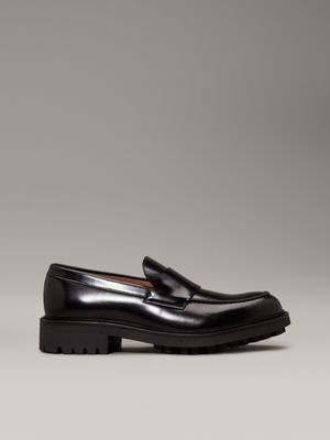 black leather loafers for men calvin klein