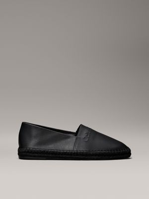 black leather espadrilles for men calvin klein