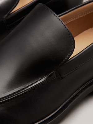 ck black one piece leather loafers for men calvin klein