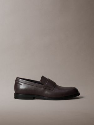 brown theo - leather loafers for men calvin klein