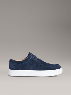 scarpe stringate ibride in pelle con punta apron blue da uomini calvin klein
