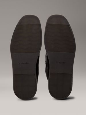 botas chukka con suela híbrida de piel triple black de hombres calvin klein