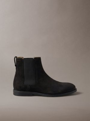 botas chelsea de ante black de hombres calvin klein