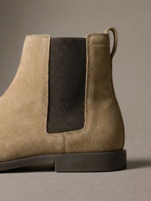 affogat/turkish coffee suede chelsea boots for men calvin klein