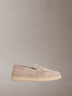 brown carlos - suede espadrille loafers for men calvin klein
