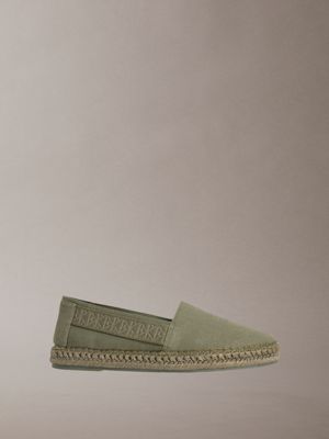carlos - espadrilles en toile avec logo green pour hommes calvin klein