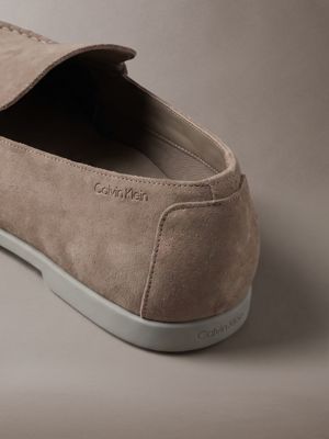 desert taupe taylor - suede apron toe hybrid loafers for men calvin klein