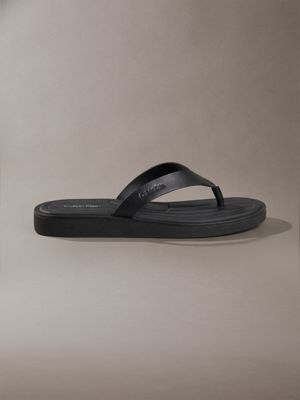 black alonso - skórzane sandały z japonkami dla mężczyźni - calvin klein