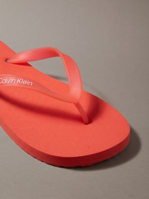 orange com rico - logo flip flops for men calvin klein
