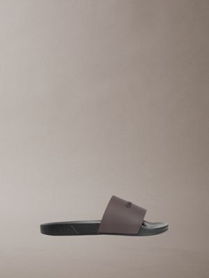 grey nemo - contoured logo sliders for men calvin klein