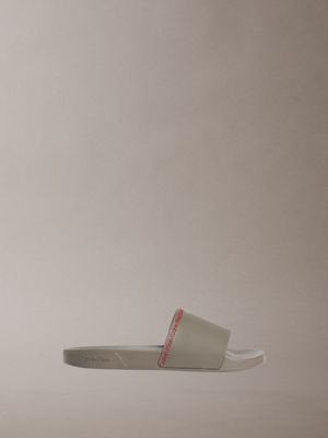 grey nemo - contoured logo sliders for men calvin klein