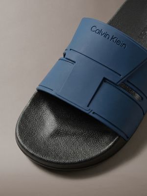black/key largo nemo - konturierte logo-slippers für herren - calvin klein