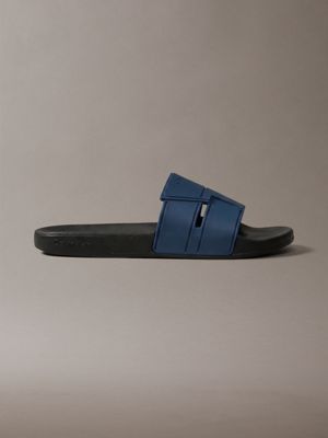 blue nemo - konturierte logo-slippers für herren - calvin klein