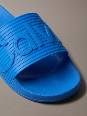 nemo - ciabatte con emblem logo sagomato lapis blue da uomini calvin klein