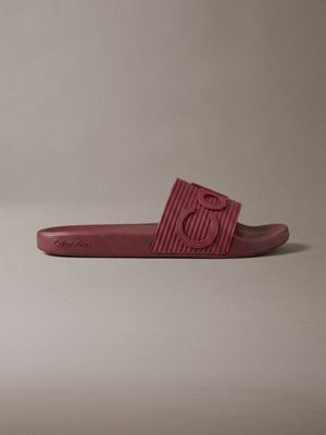 burgundy nemo - voorgevormde sliders met embleemlogo voor heren - calvin klein