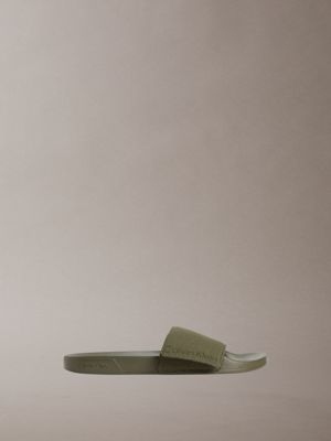 green nemo - canvas contoured logo sliders for men calvin klein