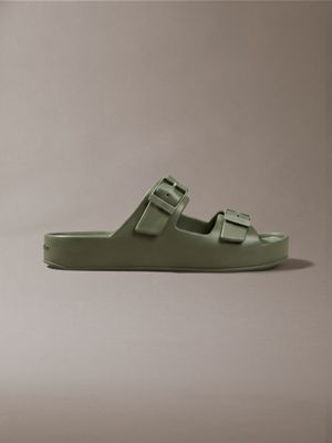 paco - sandales profilées à boucles green pour hommes calvin klein