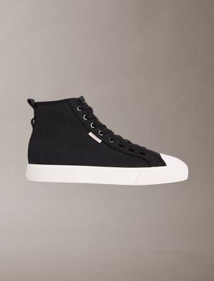 black ck leo - katoen canvas high-top sneakers voor heren - calvin klein