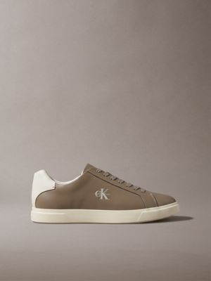 brooke - sneakers in pelle con logo della maison  da uomini calvin klein