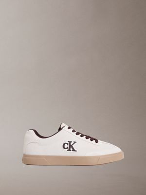 brooke - zapatillas deportivas de ante con el logotipo de la marca white de hombres calvin klein