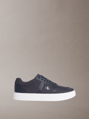 ck baseline - sneakers con signature logo in maglia blue da uomini calvin klein