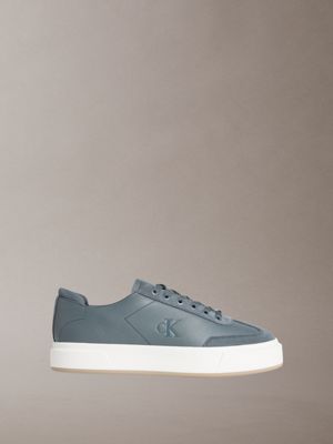 grey premier - leather signature trainers for men calvin klein