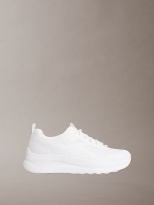 white ck volumax - chunky ck stripe runner trainers for men calvin klein