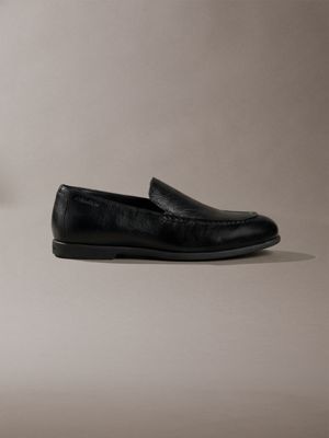 black hybrid-loafer aus leder für herren - calvin klein