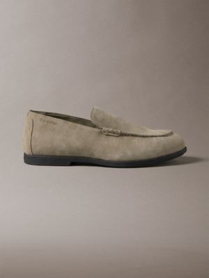 grey hybrid-loafers aus wildleder für herren - calvin klein