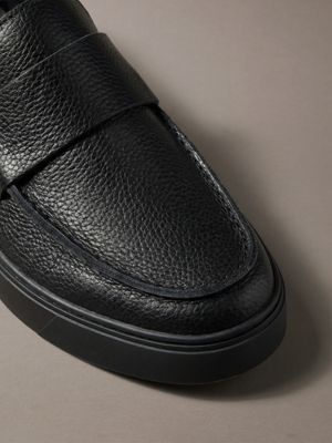triple black hybrid-cupsole-loafer aus leder für herren - calvin klein