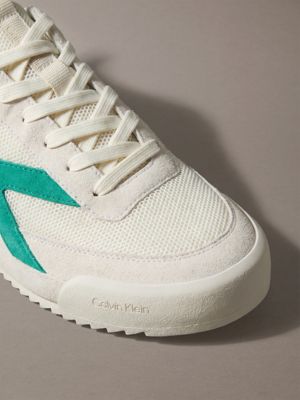 dk ecru/marshmallow/enchanted ck kay - suede runner trainers for men calvin klein