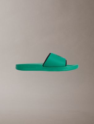green norwich - contoured logo sliders for men calvin klein