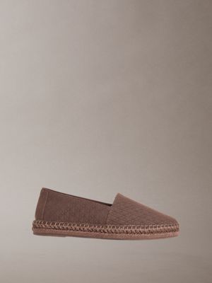 carlos - espadrilles avec logo emblématique brown pour hommes calvin klein