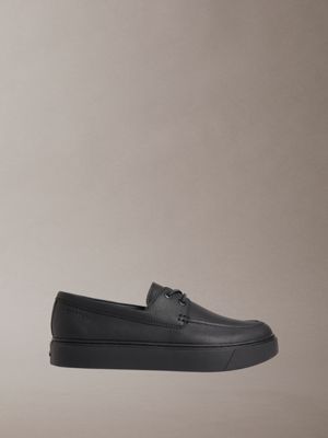black athena - leather hybrid boat shoes for men calvin klein