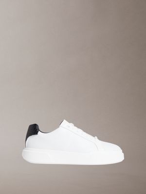 ck avenue - baskets en cuir avec logo white pour hommes calvin klein
