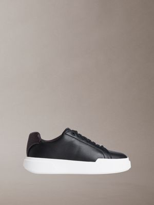 ck avenue - zapatillas de piel con logo black de hombres calvin klein