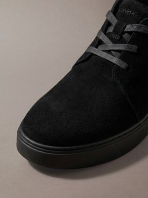 triple black suede hybrid cupsole lace-up shoes for men calvin klein