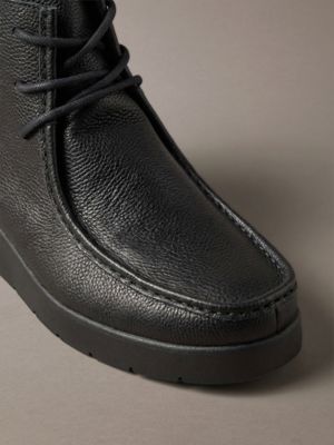 triple black hybrid-leder-boots mit materialschürze im zehenbereich für herren - calvin klein