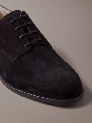 triple black theo - suede derby lace-up shoes for men calvin klein