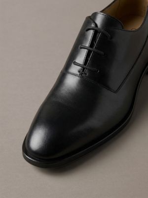 triple black leather oxford lace-up shoes for men calvin klein