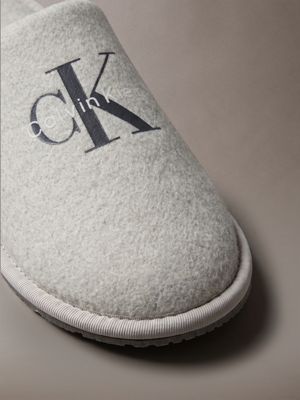 granite gray charakteristische hotel-slipper aus filz für herren - calvin klein