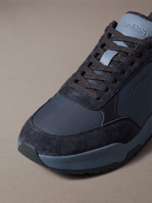 dark denim/blue nights/keepsake suede chunky dad trainers for men calvin klein