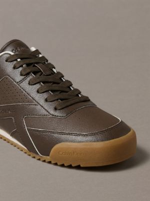 rocky brown/dk ecru ck kay - hardloopsneakers met laag profiel voor heren - calvin klein