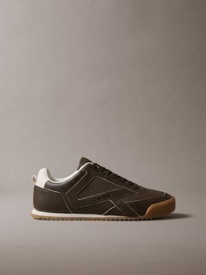 brown ck kay - hardloopsneakers met laag profiel voor heren - calvin klein
