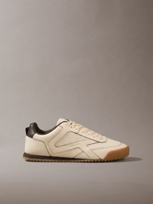 beige ck kay - hardloopsneakers met laag profiel voor heren - calvin klein