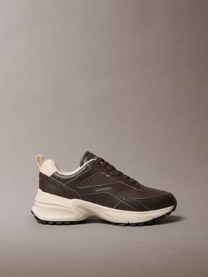 brown traction runner-sportschoenen voor heren - calvin klein
