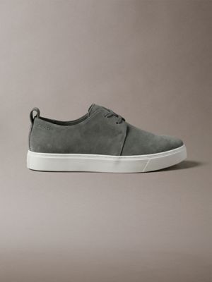 grey suede hybrid derby shoes for men calvin klein