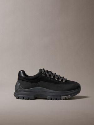 black hybride wandelschoenen van nubuckleer voor heren - calvin klein