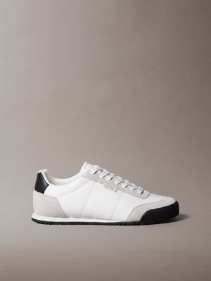 white ck kay - low profile runner trainers for men calvin klein
