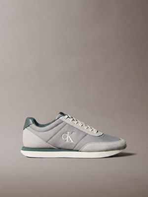 grey signature logo runner trainers for men calvin klein